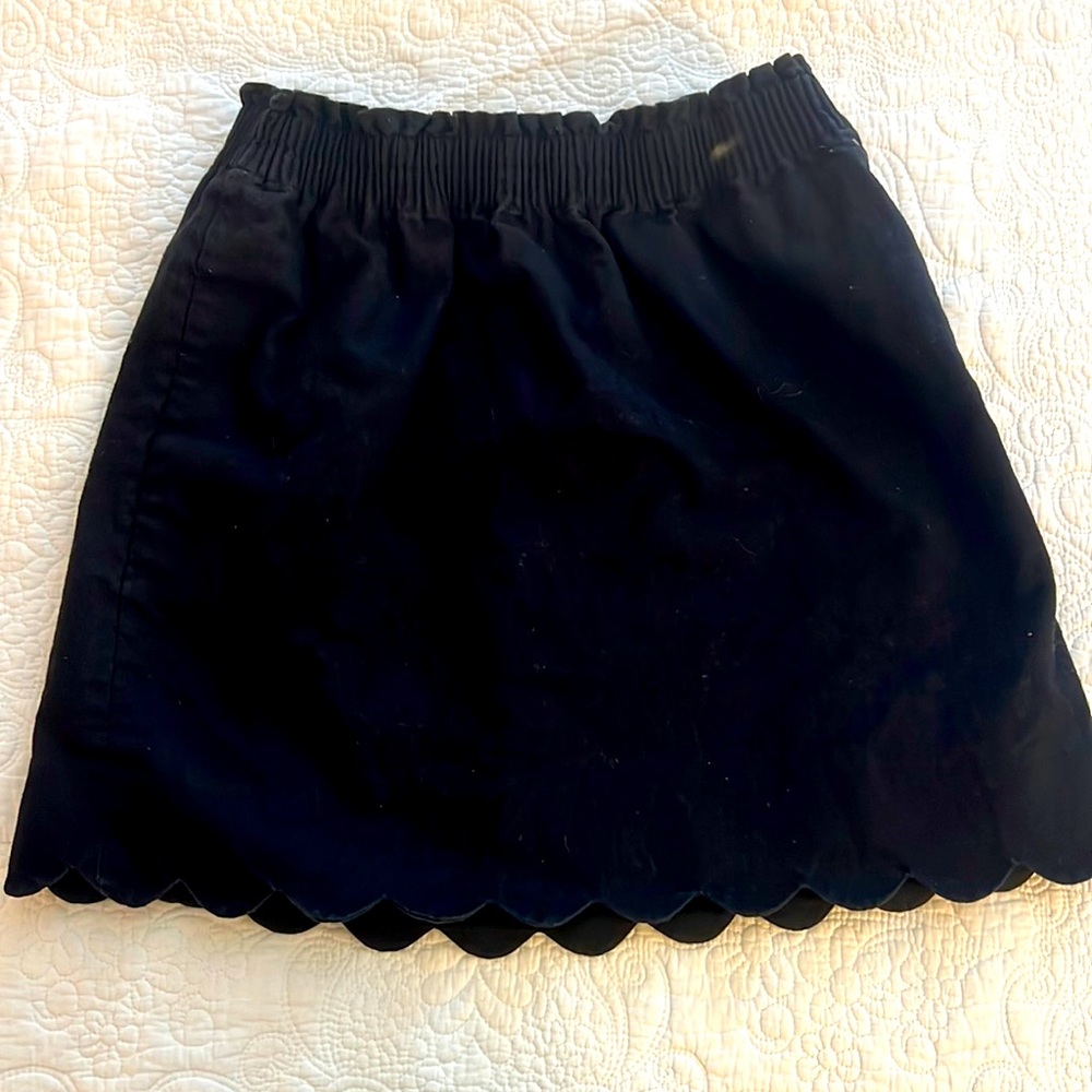 J. Crew Black Pull-on Scallop Skirt - Size 6